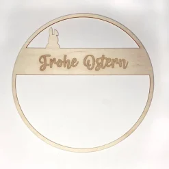 Türkranz "Frohe Ostern" mit Osterhase aus Holz
