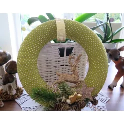 Türkranz grün gold Weihnachten Advent Winter Deko