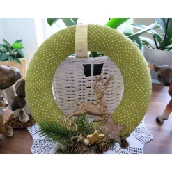 Türkranz grün gold Weihnachten Advent Winter Deko