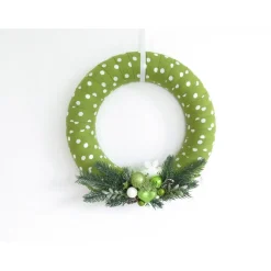 Türkranz grün weiß Weihnachten Advent Winter Deko Kranz Unikat