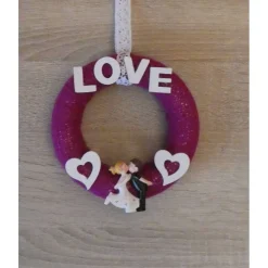 Türkranz mit Hochzeitsfigur und Schriftzug "LOVE"