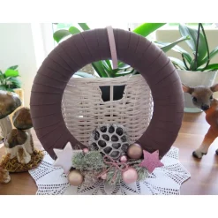 Türkranz rosa braun Weihnachten Advent Winter Deko