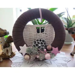 Türkranz rosa braun Weihnachten Advent Winter Deko