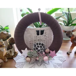 Türkranz rosa braun Weihnachten Advent Winter Deko