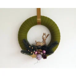 Türkranz Weihnachten Advent grün rosa goldfarben Deko Winter Weihnachtsdeko