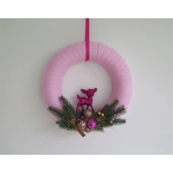 Türkranz Weihnachten rosa pink Advent Weihnachtsdeko Winter