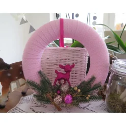 Türkranz Weihnachten rosa pink Advent Weihnachtsdeko Winter
