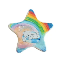 Tränen trocknen im Licht des Regenbogens: Trauerstern mit Teddybär-Motiv