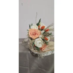 Trockenblumen Strauß Hochzeit Braut Standesamt apricot creme