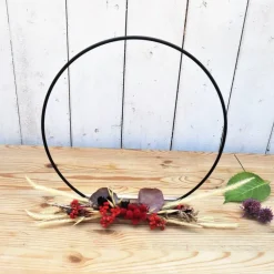 Trockenblumen Tischdeko Loop rot Töne