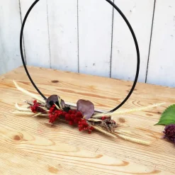 Trockenblumen Tischdeko Loop rot Töne