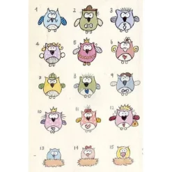 Türschild aus Holz mit Eulen handgemalt, Holzschild mit Namen personalisiert, buntes Haustürschild / Familienschild / Willkommensschild, Schild für Wohnungstür und Hauseingang