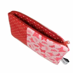 Täschchen Mäppchen Schmetterlinge Schmetterling rosa Punkt  rot Punkte handmade