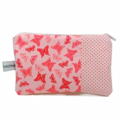 Täschchen Mäppchen Schmetterlinge Schmetterling rosa Punkt  rot Punkte handmade
