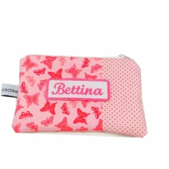 Täschchen Mäppchen Schmetterlinge Schmetterling rosa Punkt  rot Punkte handmade