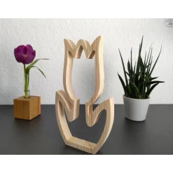 Tulpe aus Holz / Holzblume / Holztulpe / Osterdekoration