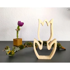 Tulpe aus Holz / Holzblume / Holztulpe / Osterdekoration