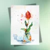 Tulpe im Glas Postkarte – Frühlingskarte & Ostergruß aus nachhaltigem Kraftpapier