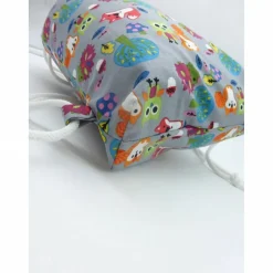 Turnbeutel mit beschichtetem Innenfutter, Kinderrucksack, Schwimmbeutel Fuchs + Eule