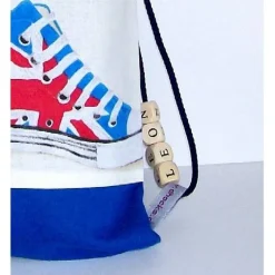 Turnbeutel mit Namen,Sportbeutel, Turnschuh-Beutel, Turnbeutel Schulanfang, blauer Turnbeutel