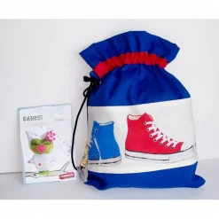 Turnbeutel mit Namen,Sportbeutel, Turnschuh-Beutel, Turnbeutel Schulanfang, blauer Turnbeutel