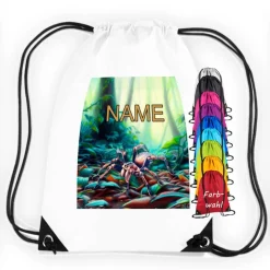 Turnbeutel Motiv Spinne mit Name / personalisierbar / verschiedene Farben
