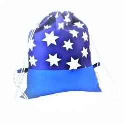 Turnbeutel, Rucksack blau mit Sterne, personalisierbar