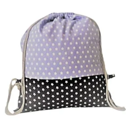 Turnbeutel, Rucksack blau mit Sterne, personalisierbar