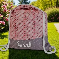 Turnbeutel, Rucksack geblümt, personalisierbar