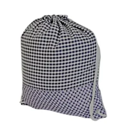 Turnbeutel, Rucksack lila kariert, personalisierbar