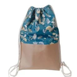Turnbeutel, Rucksack mit Kunstleder Ginko