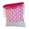 Turnbeutel Rucksack pink mit Flamingos aus Baumwolle & Kunstleder – ideal für Sport, Kita & Freizeit