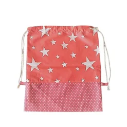 Turnbeutel, Rucksack rosa mit Sterne, personalisierbar