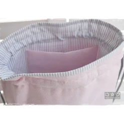 Turnbeutel/Rucksack rosagrau Hasenmädchen mit Pusteblume und Wunschname