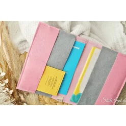 U-Heft-Hülle Rehkitz mit praktischen Fächern Filz rosa