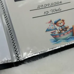 Ultraschallbilder Mappe Album für Ultraschallbilder personalisierbares Einsteckalbum stabile Aufbewahrung Teddybär