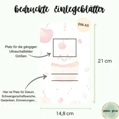 Ultraschallbilder Mappe Muffin, Ultraschallalbum,Ultraschall Album, personalisierte Ultraschallbilder Aufbewahrung