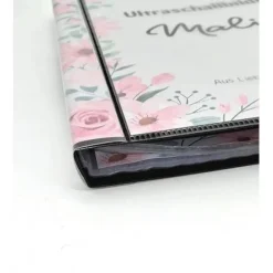 Ultraschallbilder Mappe rosa Blumen, Ultraschallalbum,Ultraschall Album, personalisierte Ultraschallbilder Aufbewahrung