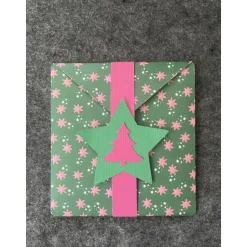 Umschlag mit Banderole für Gutschein, Geldgeschenk, mit Tannenbaum