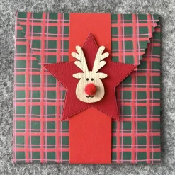 Umschlag mit Banderole für Gutschein, Geldgeschenk, mit Tannenbaum