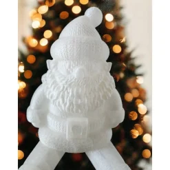 Unbemalter 3D-Druck Weihnachtsmann (17cm) | PLA Figur als Leinwand für Künstler | DIY Weihnachtsdeko Modern