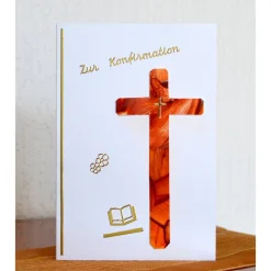 Unikat - Konfirmationskarte mit Encaustic-Malerei