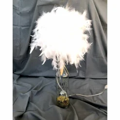 Unser Schneeball - Federlampe Flaschenlampe mit weißem Federlampenschirm