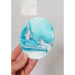 Untersetzer Fluid Art Blau Silber mit Resinbeschichtung – stilvolle Deko