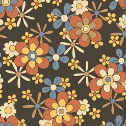 Untersetzer für Getränke Florale Elemente , 10 Glasuntersetzer mit 70er geometrischen, skandinavischen Blumen