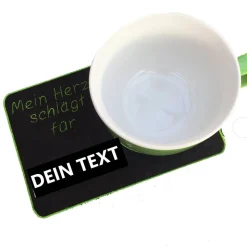 Untersetzer FUSSBALL / WUNSCHTEXT / Glasuntersetzer / Farbwahl Wollfilz / bestickt Mug Rug