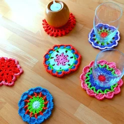Untersetzer Tischdeko gehäkeltes Deckchen 10-13 cm Fensterdeko