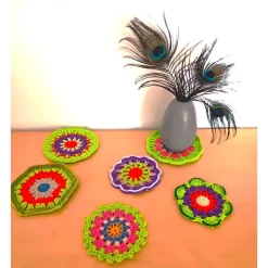 Untersetzer Tischdeko gehäkeltes Deckchen 10-13 cm Fensterdeko