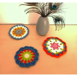 Untersetzer Tischdeko gehäkeltes Deckchen 10-13 cm Fensterdeko