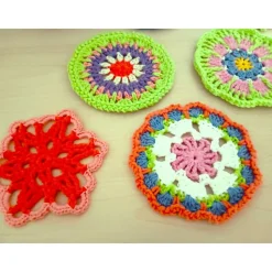 Untersetzer Tischdeko gehäkeltes Deckchen 10-13 cm Fensterdeko